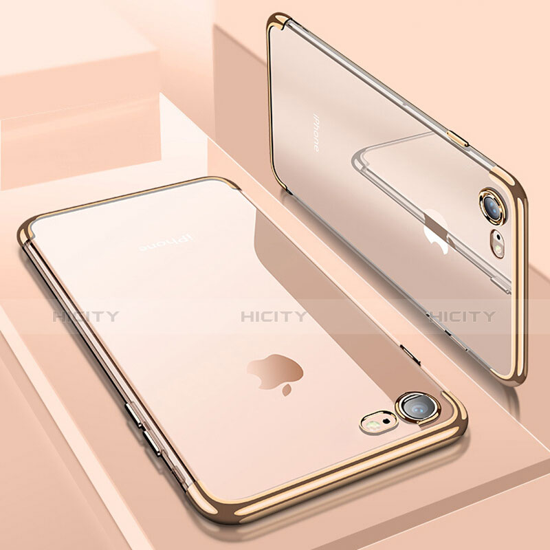 Silikon Schutzhülle Ultra Dünn Tasche Durchsichtig Transparent T19 für Apple iPhone 8 Gold