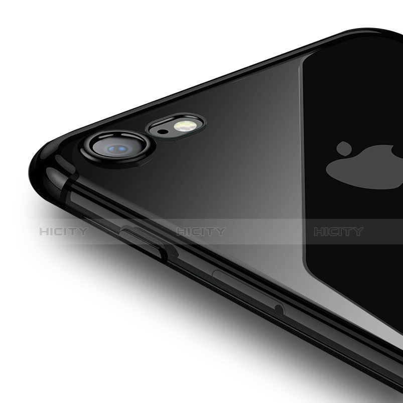 Silikon Schutzhülle Ultra Dünn Tasche Durchsichtig Transparent T19 für Apple iPhone 8 Schwarz