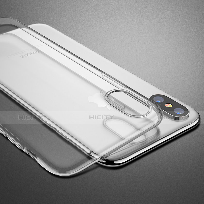 Silikon Schutzhülle Ultra Dünn Tasche Durchsichtig Transparent T20 für Apple iPhone X Klar groß