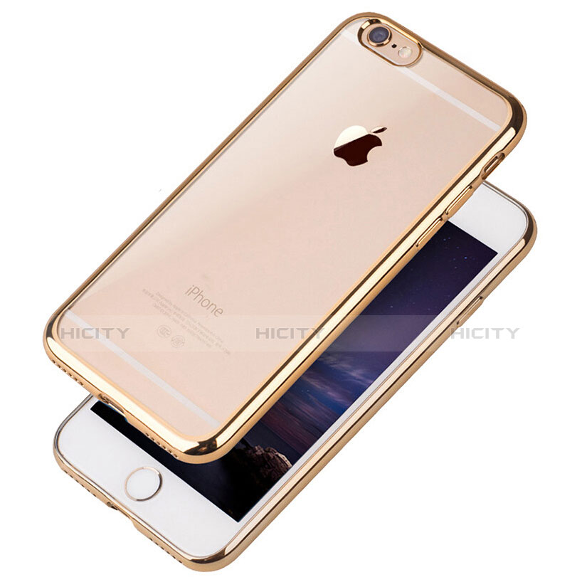 Silikon Schutzhülle Ultra Dünn Tasche Durchsichtig Transparent T21 für Apple iPhone 7 Gold