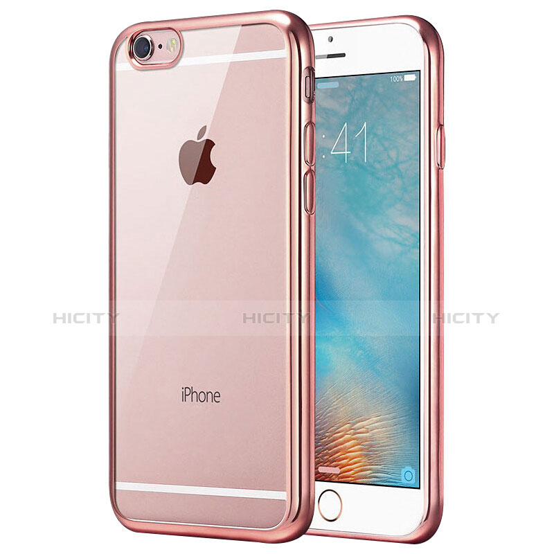 Silikon Schutzhülle Ultra Dünn Tasche Durchsichtig Transparent T21 für Apple iPhone 7 Rosegold Plus