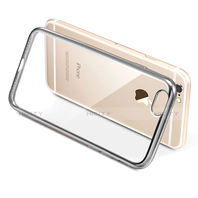 Silikon Schutzhülle Ultra Dünn Tasche Durchsichtig Transparent T21 für Apple iPhone 7 Silber