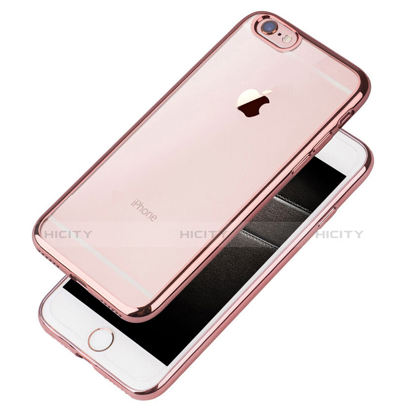 Silikon Schutzhülle Ultra Dünn Tasche Durchsichtig Transparent T21 für Apple iPhone 8 Rosegold