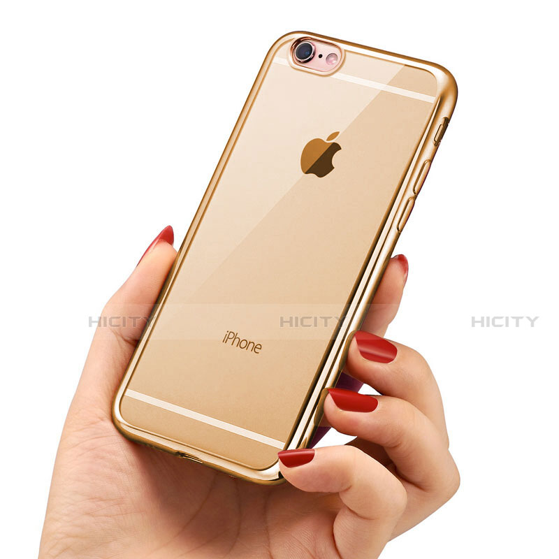 Silikon Schutzhülle Ultra Dünn Tasche Durchsichtig Transparent T21 für Apple iPhone SE (2020) Gold