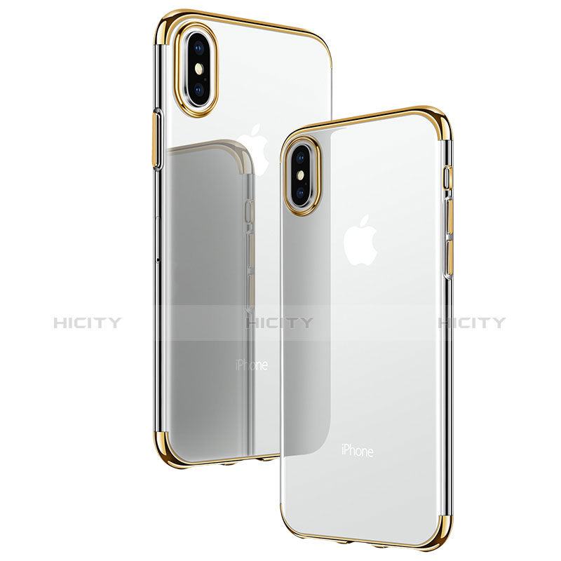 Silikon Schutzhülle Ultra Dünn Tasche Durchsichtig Transparent T24 für Apple iPhone X Gold Plus