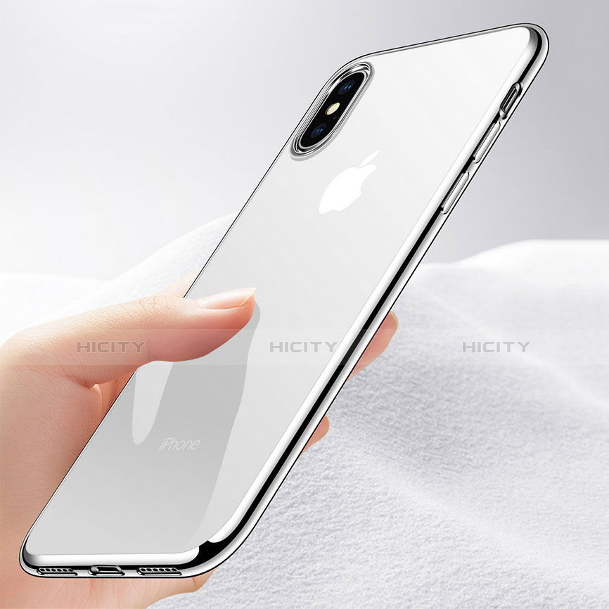 Silikon Schutzhülle Ultra Dünn Tasche Durchsichtig Transparent T27 für Apple iPhone X Klar groß