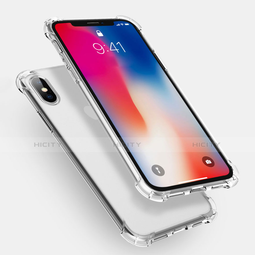 Silikon Schutzhülle Ultra Dünn Tasche Durchsichtig Transparent U01 für Apple iPhone X