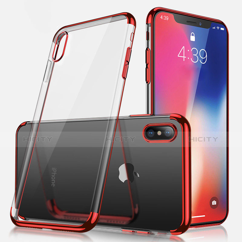 Silikon Schutzhülle Ultra Dünn Tasche Durchsichtig Transparent V02 für Apple iPhone X groß