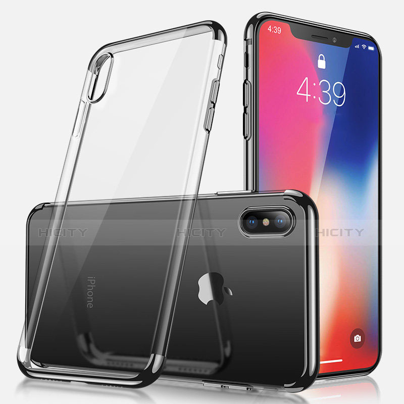 Silikon Schutzhülle Ultra Dünn Tasche Durchsichtig Transparent V02 für Apple iPhone X groß