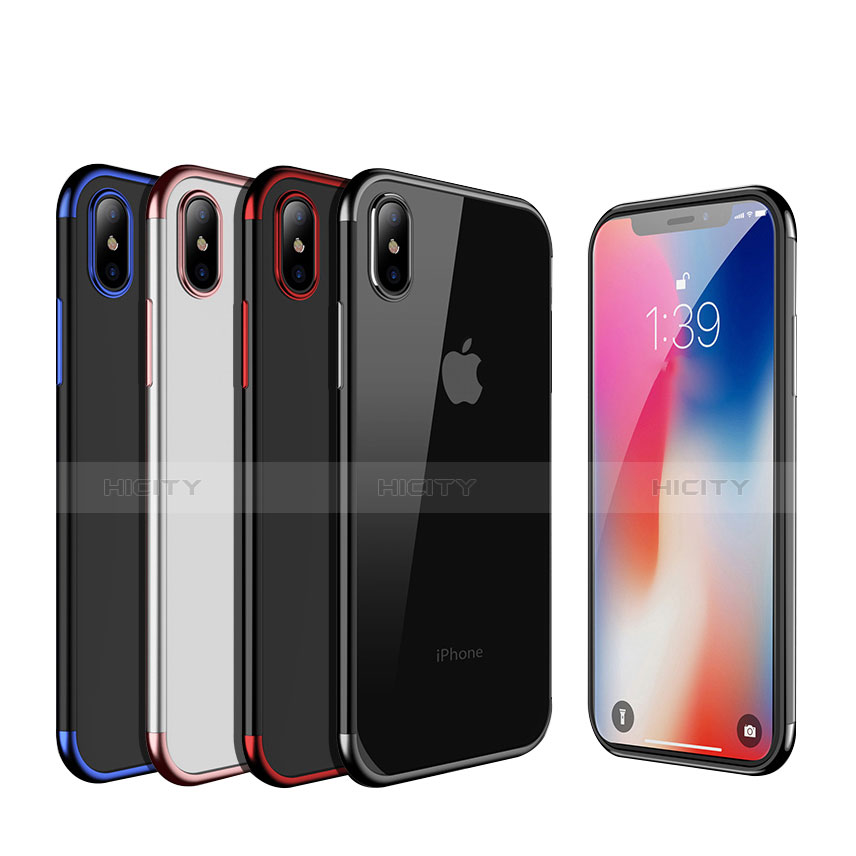 Silikon Schutzhülle Ultra Dünn Tasche Durchsichtig Transparent V02 für Apple iPhone X groß