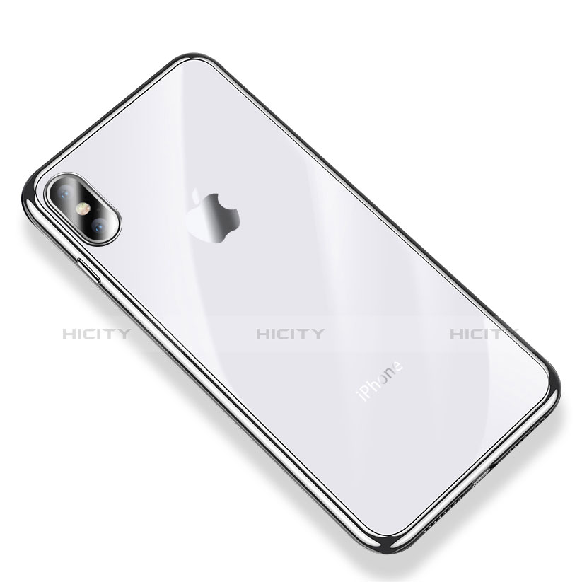 Silikon Schutzhülle Ultra Dünn Tasche Durchsichtig Transparent V03 für Apple iPhone Xs Silber Plus