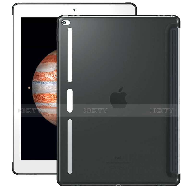 Silikon Schutzhülle Ultra Dünn Tasche Durchsichtig Transparent Z01 für Apple iPad Pro 12.9 Grau