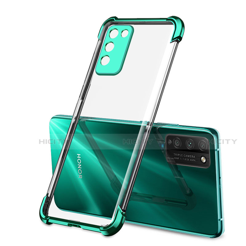 Silikon Schutzhülle Ultra Dünn Tasche Flexible Hülle Durchsichtig Transparent S01 für Huawei Honor 30 Lite 5G Grün Plus