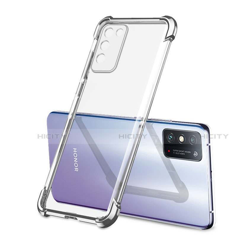 Silikon Schutzhülle Ultra Dünn Tasche Flexible Hülle Durchsichtig Transparent S01 für Huawei Honor 30 Lite 5G Silber