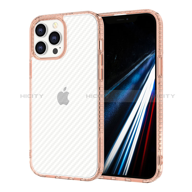 Silikon Schutzhülle Ultra Dünn Tasche Flexible Hülle Durchsichtig Transparent YJ1 für Apple iPhone 13 Pro Rosa