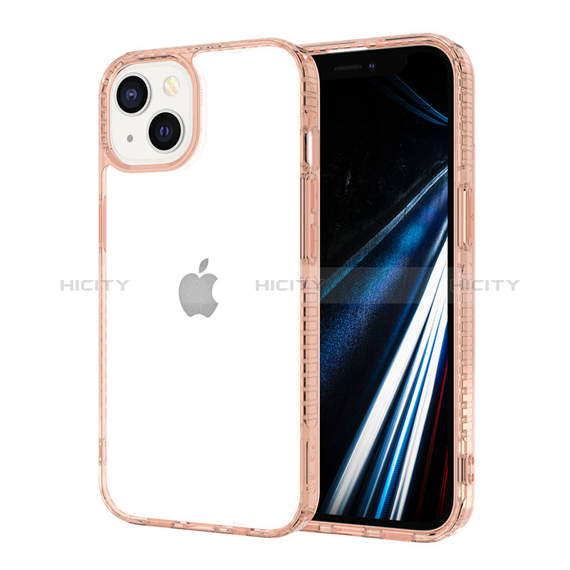 Silikon Schutzhülle Ultra Dünn Tasche Flexible Hülle Durchsichtig Transparent YJ2 für Apple iPhone 13 Rosa Plus