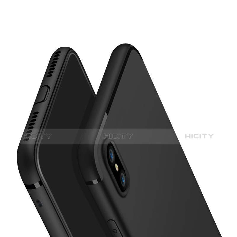 Silikon Schutzhülle Ultra Dünn Tasche Q02 für Apple iPhone Xs Schwarz