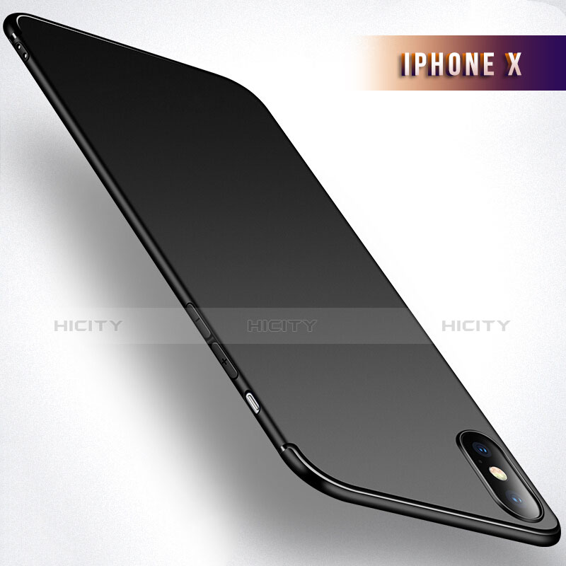 Silikon Schutzhülle Ultra Dünn Tasche S02 für Apple iPhone X Schwarz