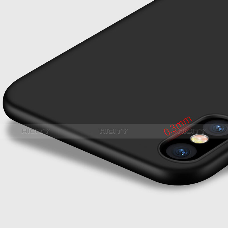 Silikon Schutzhülle Ultra Dünn Tasche Silikon M01 für Apple iPhone X Schwarz