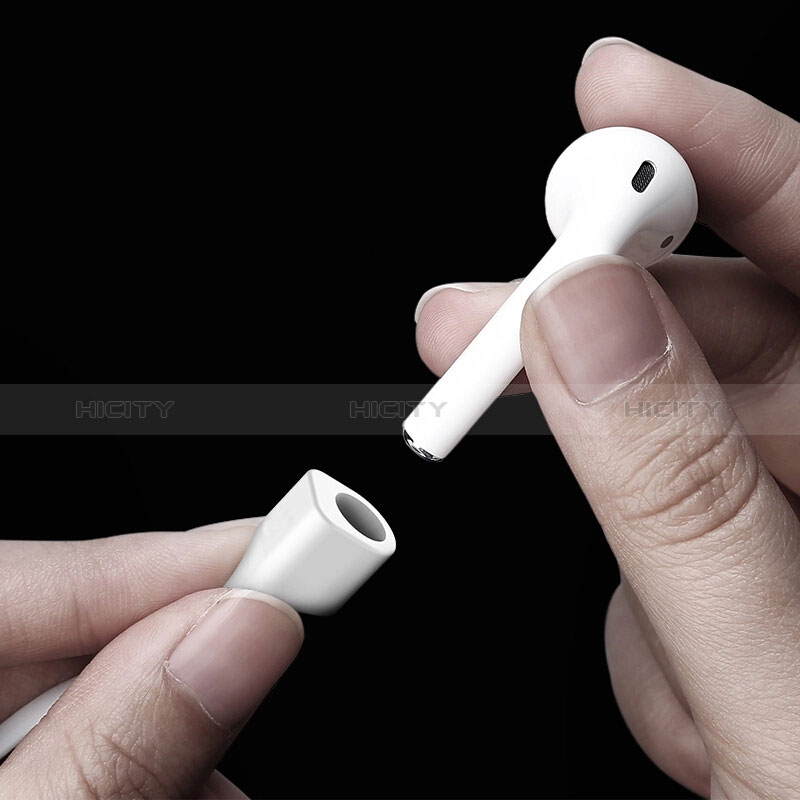 Silikon Sportgurt Anti-Lost Tether Gurt für Apple AirPods Silber groß