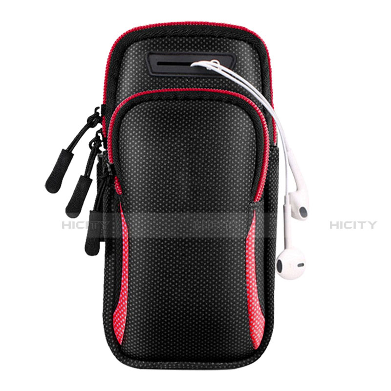 Sport Armband Handytasche Sportarmband Laufen Joggen Universal A01 Rot und Schwarz