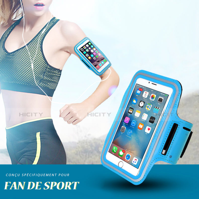 Sport Armband Handytasche Sportarmband Laufen Joggen Universal B02 Hellblau