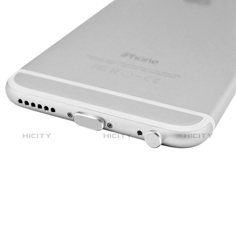 Staubschutz Stöpsel Passend Lightning USB Jack J01 für Apple iPhone 6 Plus Silber groß