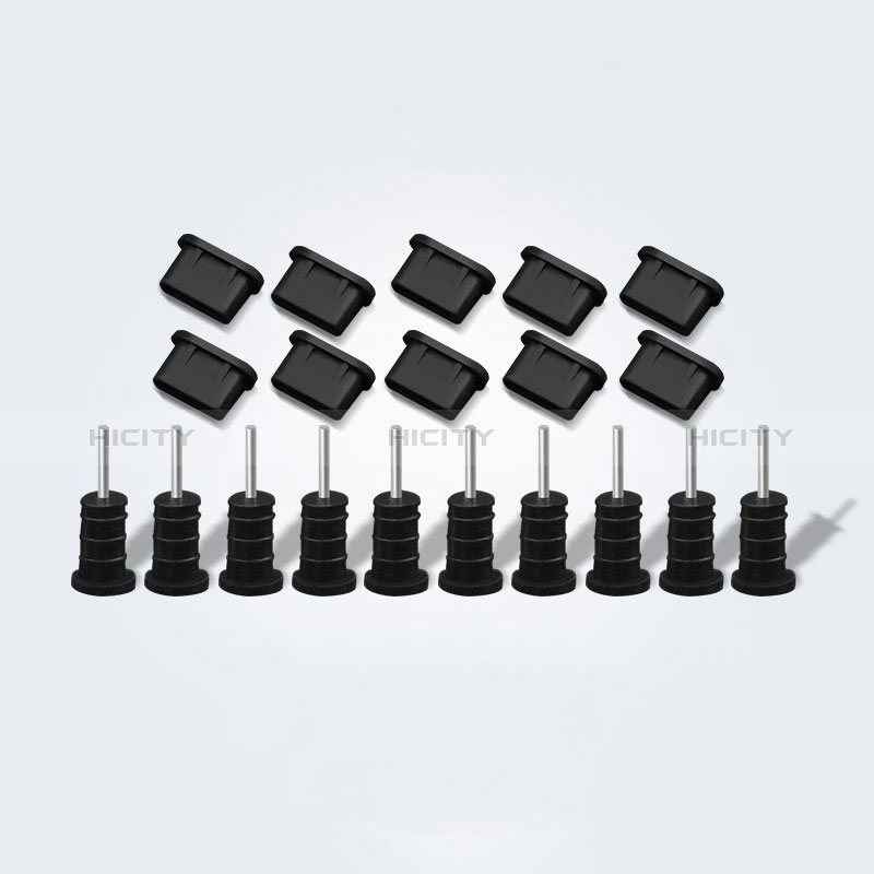 Staubschutz Stöpsel Passend USB-C Jack Type-C Universal 10PCS für Apple iPad Pro 12.9 (2021) Schwarz Plus