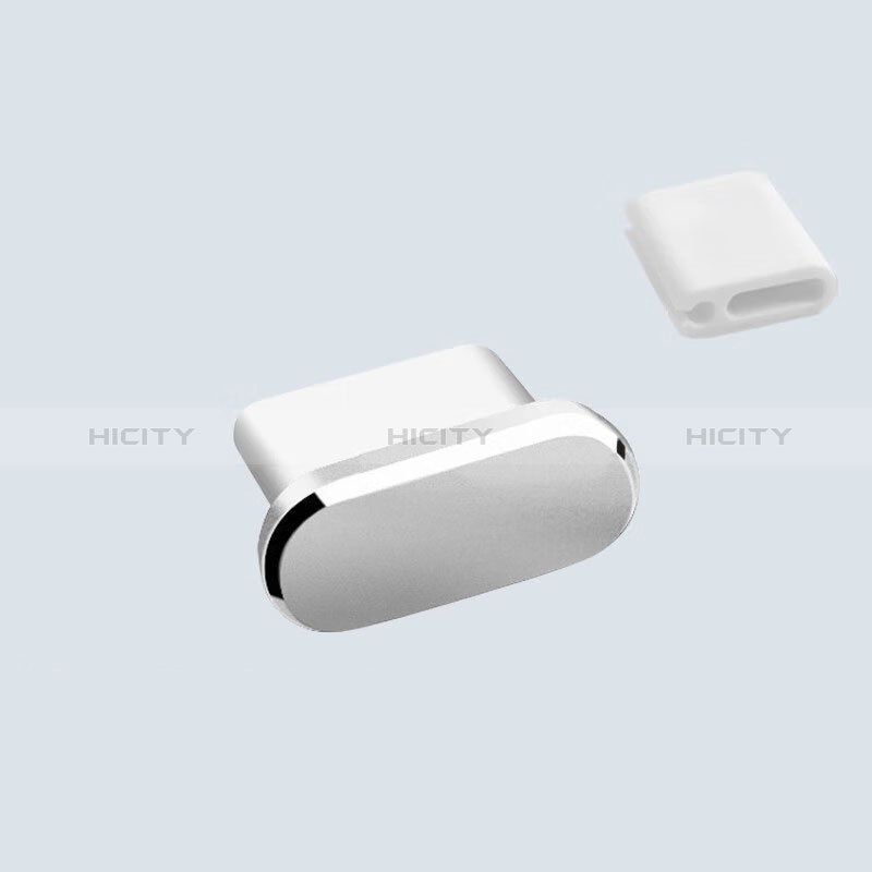 Staubschutz Stöpsel Passend USB-C Jack Type-C Universal H10 für Apple iPhone 15 Pro Silber Plus