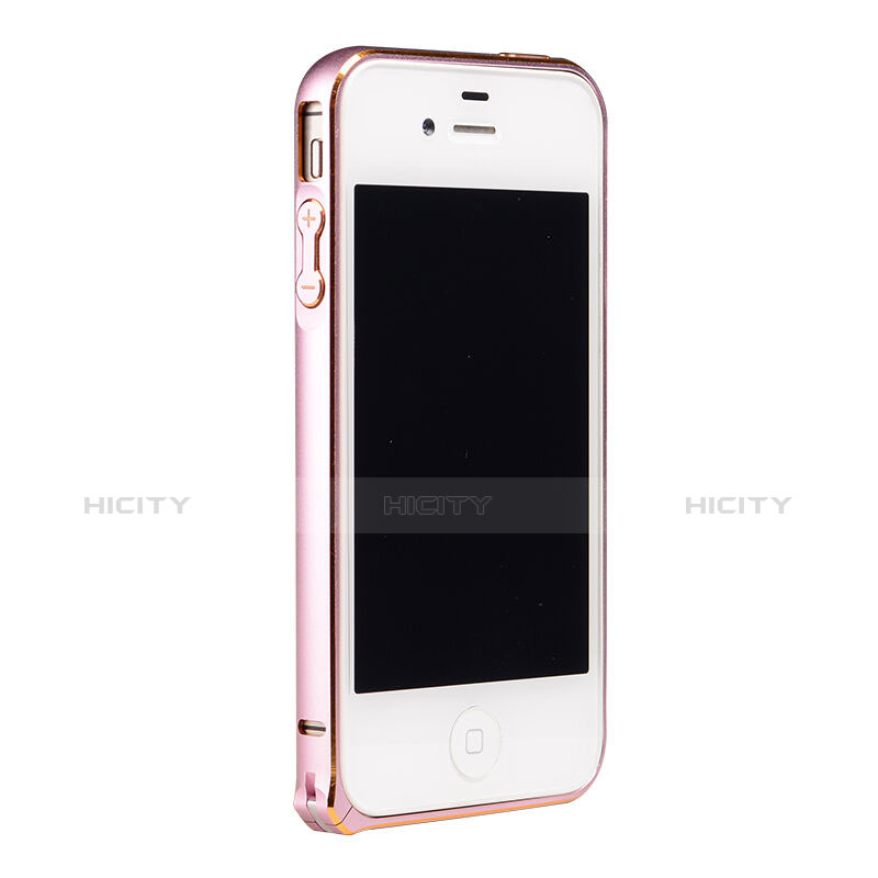 Tasche Luxus Aluminium Metall Rahmen für Apple iPhone 4 Rosa