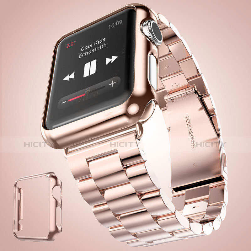 Tasche Luxus Aluminium Metall Rahmen für Apple iWatch 2 38mm Rosa