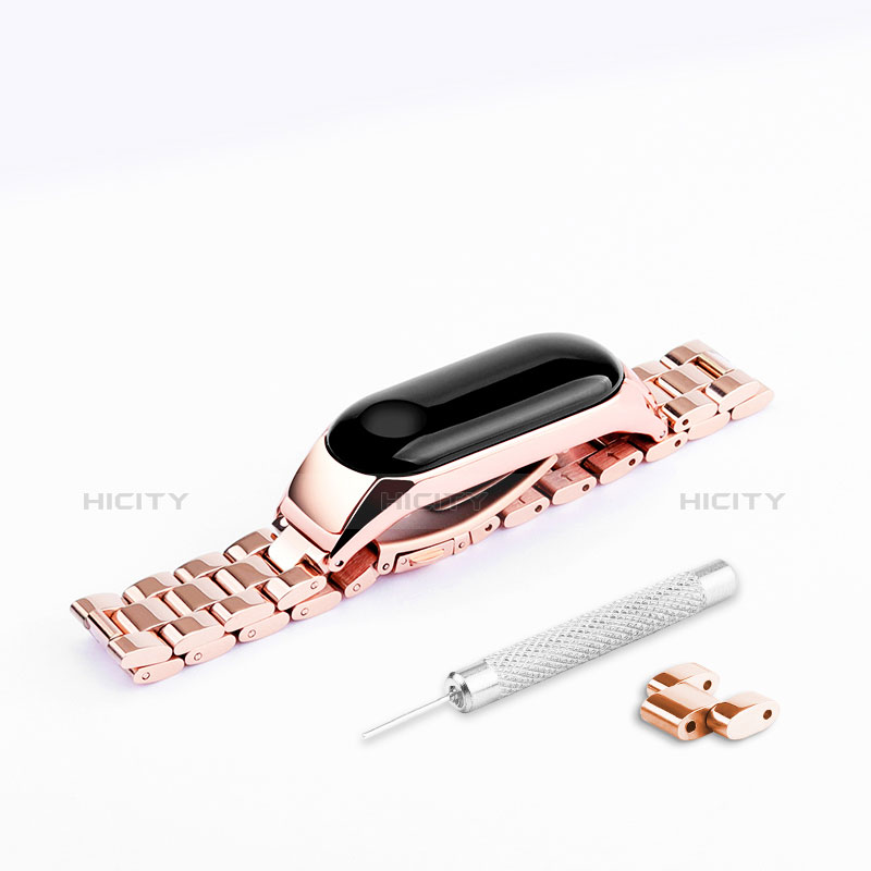 Uhrenarmband Edelstahl Band für Xiaomi Mi Band 3 Rosegold