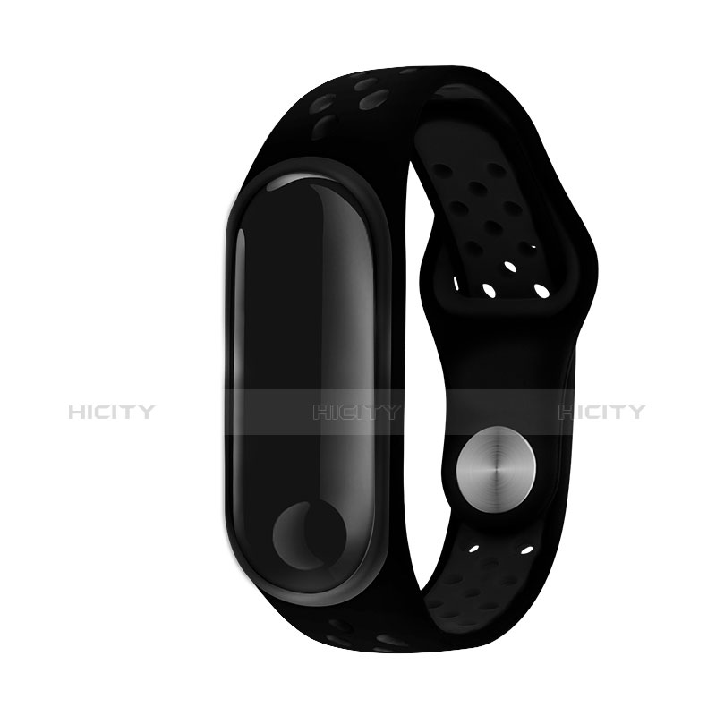 Uhrenarmband Silikon Band für Xiaomi Mi Band 3 Schwarz