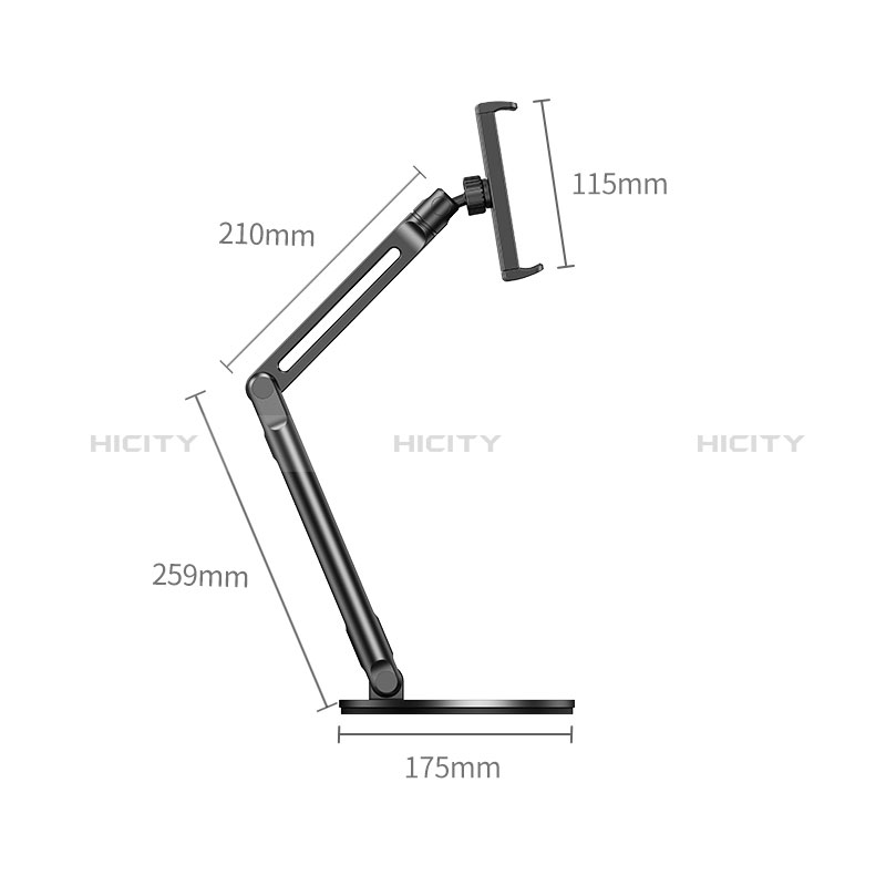 Universal Faltbare Ständer Tablet Halter Halterung Flexibel D03 für Apple iPad 10.2 (2019) Schwarz