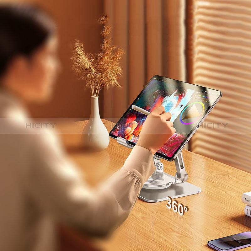 Universal Faltbare Ständer Tablet Halter Halterung Flexibel D08 für Apple iPad Pro 11 (2022) Silber