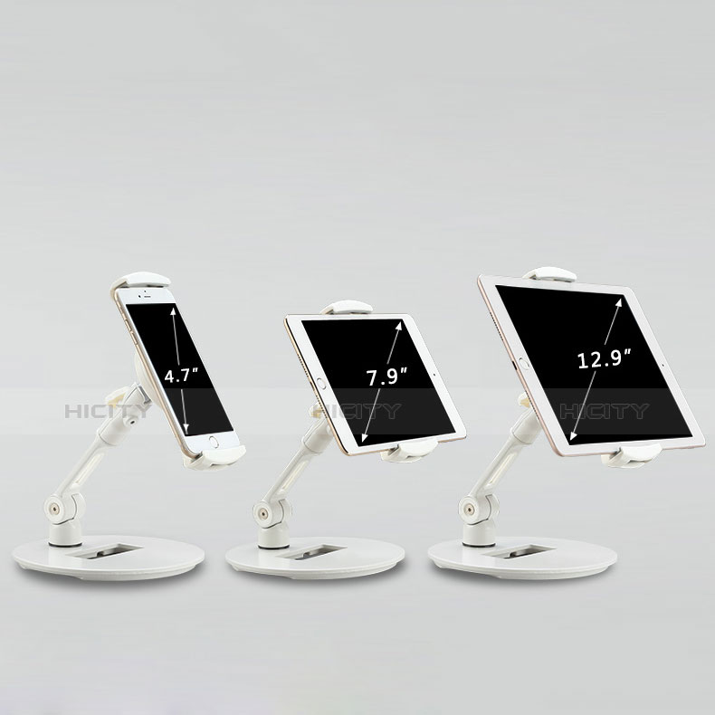 Universal Faltbare Ständer Tablet Halter Halterung Flexibel H06 für Xiaomi Mi Pad 4 Weiß groß