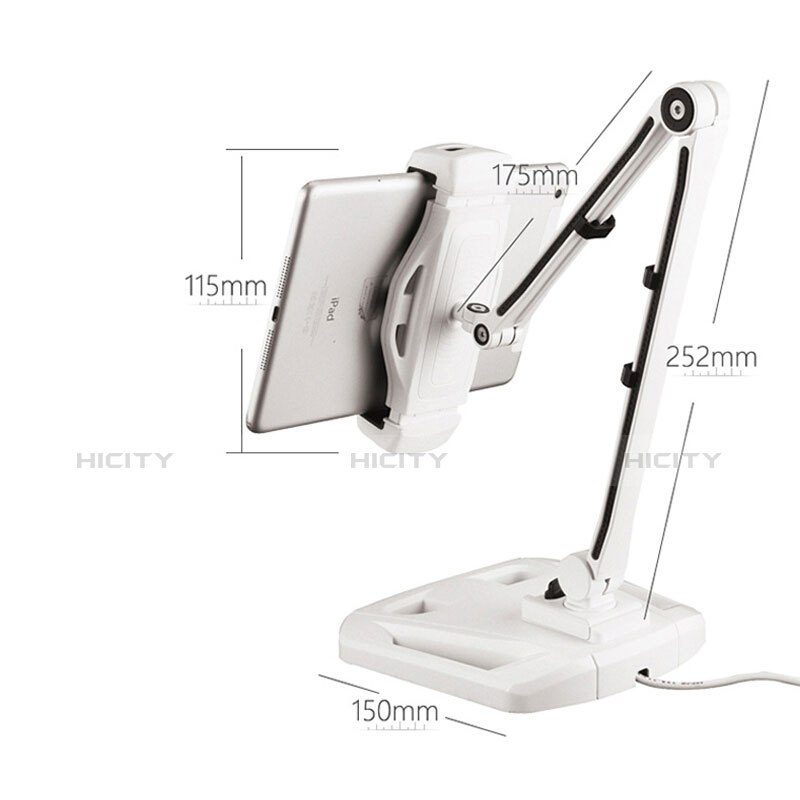 Universal Faltbare Ständer Tablet Halter Halterung Flexibel H07 für Huawei MediaPad M2 10.1 FDR-A03L FDR-A01W Weiß