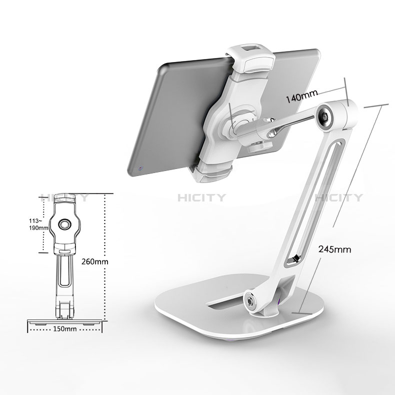 Universal Faltbare Ständer Tablet Halter Halterung Flexibel H10 für Apple iPad 10.2 (2019) Weiß groß