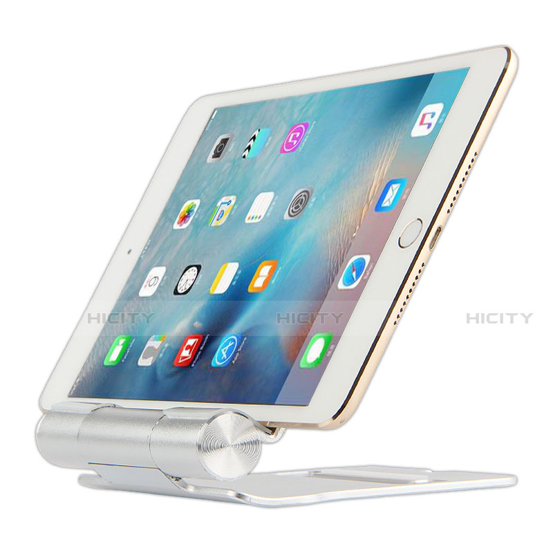 Universal Faltbare Ständer Tablet Halter Halterung Flexibel K14 für Apple iPad 2 Silber