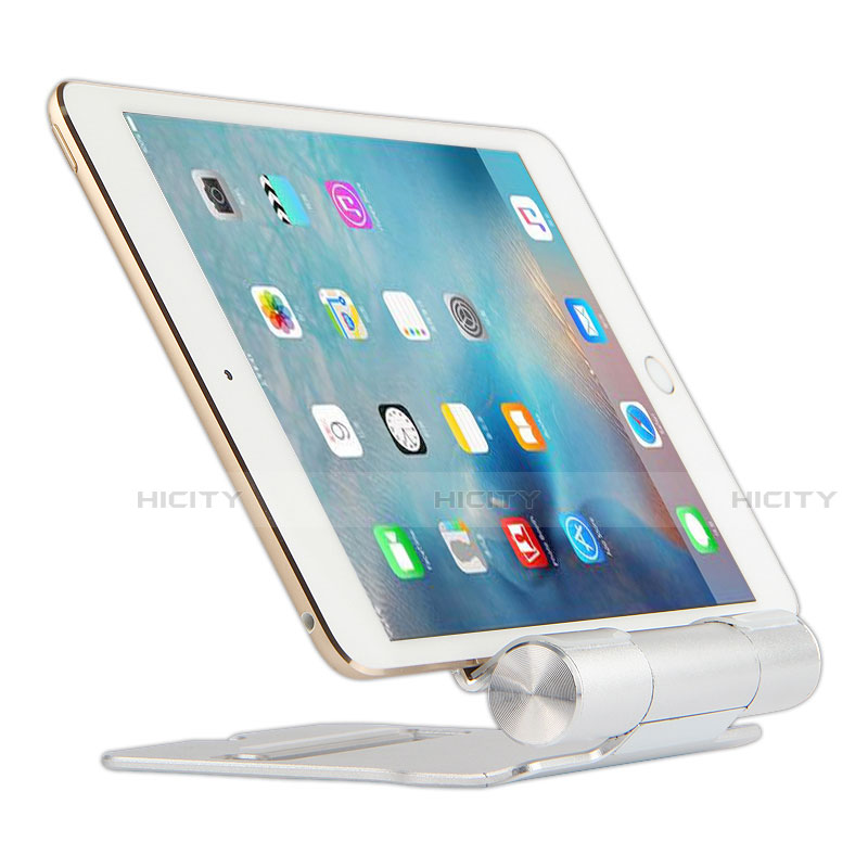 Universal Faltbare Ständer Tablet Halter Halterung Flexibel K14 für Apple iPad 3 Silber