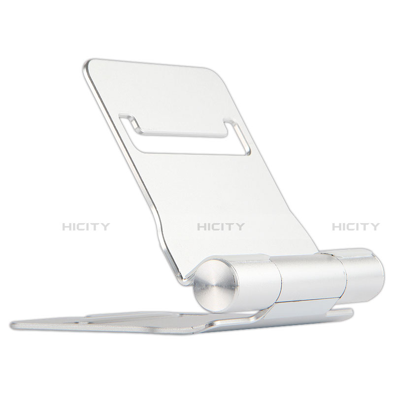 Universal Faltbare Ständer Tablet Halter Halterung Flexibel K14 für Apple iPad Air 4 10.9 (2020) Silber