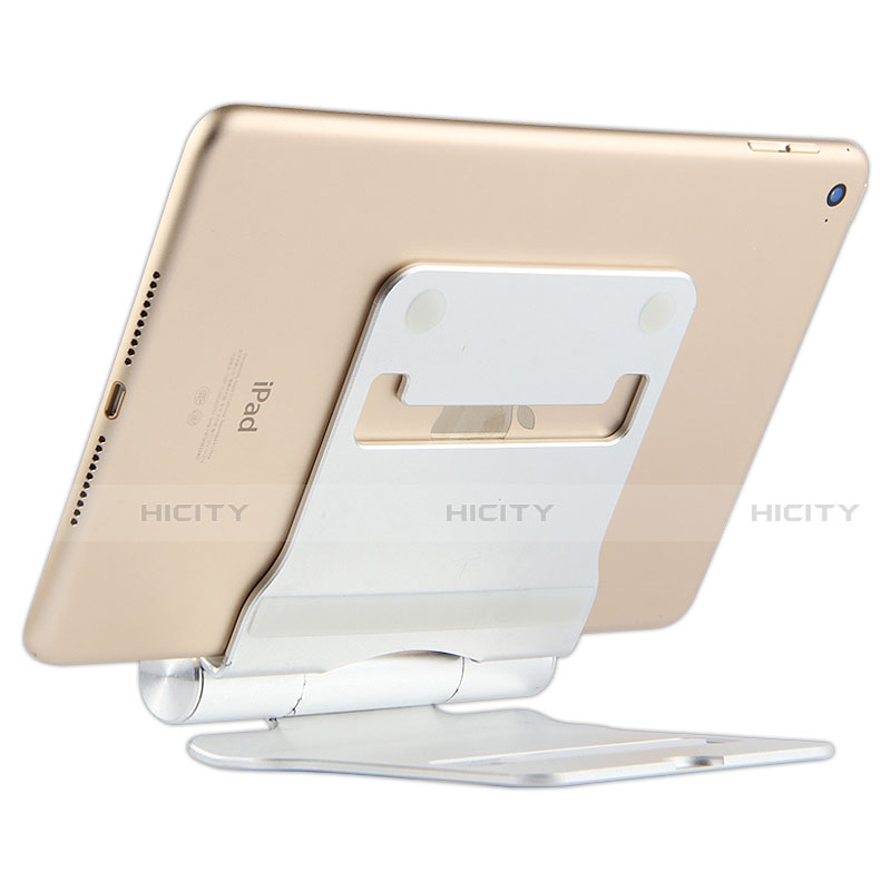 Universal Faltbare Ständer Tablet Halter Halterung Flexibel K14 für Apple iPad Mini 2 Silber