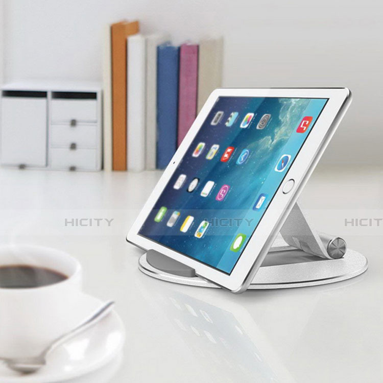 Universal Faltbare Ständer Tablet Halter Halterung Flexibel K16 für Samsung Galaxy Tab S6 10.5 SM-T860 Silber