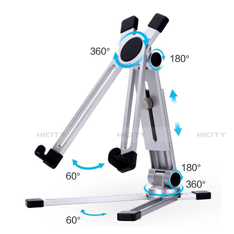 Universal Faltbare Ständer Tablet Halter Halterung Flexibel K19 für Apple iPad Pro 12.9 (2018) Silber