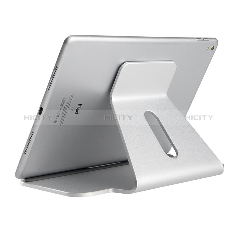 Universal Faltbare Ständer Tablet Halter Halterung Flexibel K21 für Apple iPad 10.2 (2019) Silber