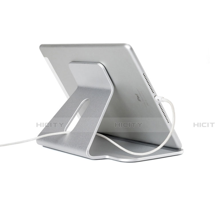 Universal Faltbare Ständer Tablet Halter Halterung Flexibel K21 für Apple iPad Air 2 Silber