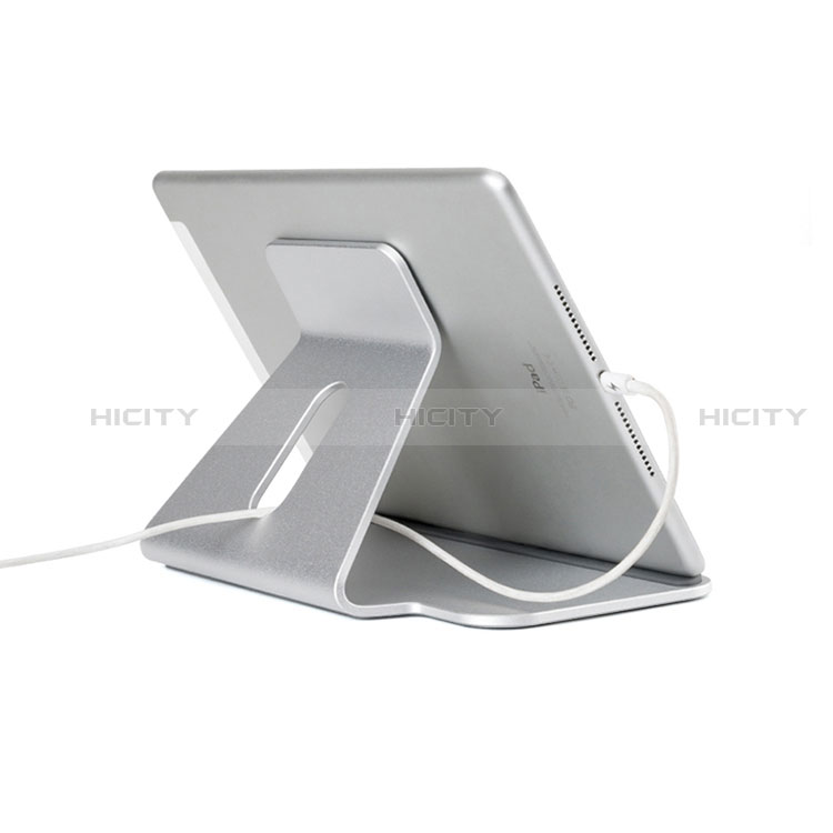 Universal Faltbare Ständer Tablet Halter Halterung Flexibel K21 für Apple iPad Air 5 10.9 (2022) Silber