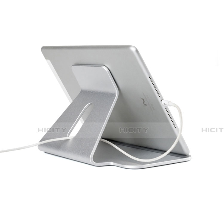 Universal Faltbare Ständer Tablet Halter Halterung Flexibel K21 für Apple iPad Mini 2 Silber