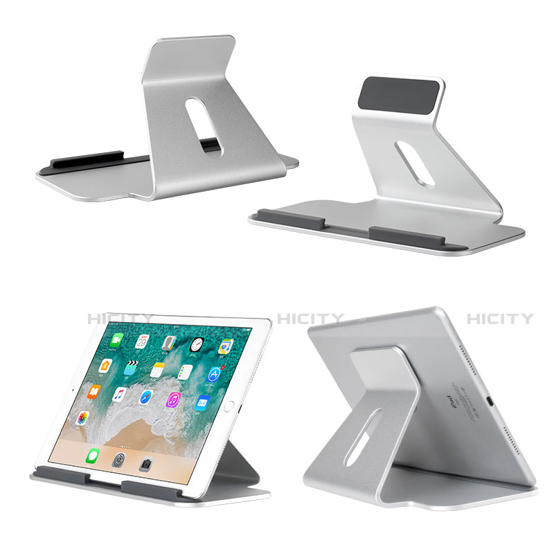 Universal Faltbare Ständer Tablet Halter Halterung Flexibel K21 für Apple  iPad Mini 3 Silber
