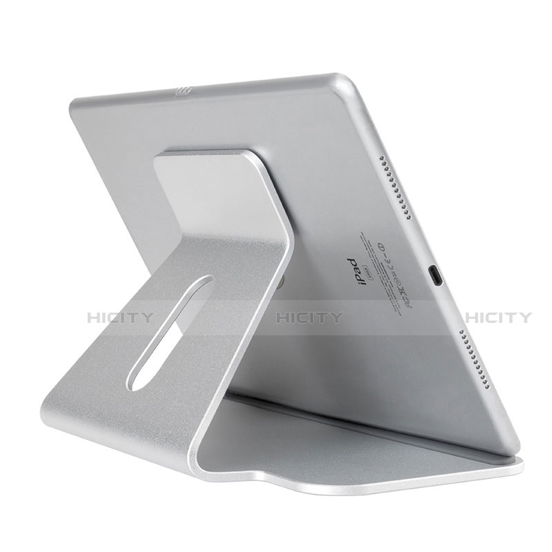 Universal Faltbare Ständer Tablet Halter Halterung Flexibel K21 für Samsung Galaxy Tab S6 Lite 10.4 SM-P610 Silber